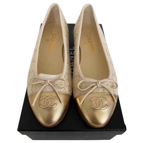 tweed chanel flats|Chanel ballet flats beige.